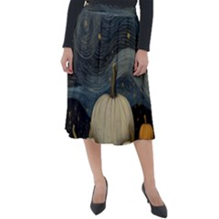 Pumpkin Halloween Classic Velour Midi Skirt  by Ndabl3x