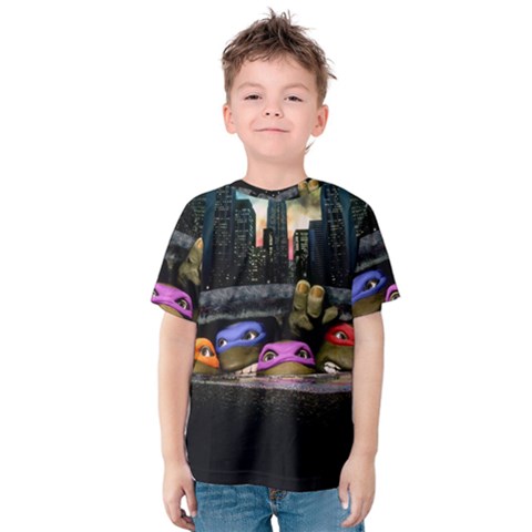 Teenage Mutant Ninja Turtles Leonardo Raphael Michelangelo Donatello Kids  Cotton T-shirt by Sarkoni