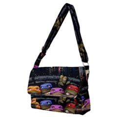 Teenage Mutant Ninja Turtles Leonardo Raphael Michelangelo Donatello Full Print Messenger Bag (m) by Sarkoni