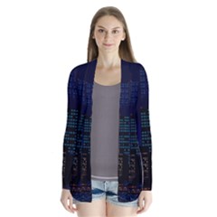 Pixel Art Night City Japan Drape Collar Cardigan by Sarkoni