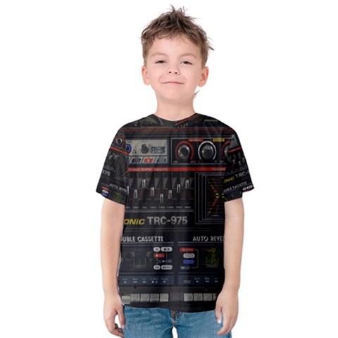 Daft Punk Boombox Kids  Cotton T-shirt by Sarkoni