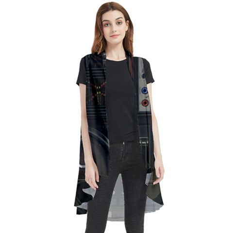 Daft Punk Boombox Sleeveless Chiffon Waistcoat Shirt by Sarkoni