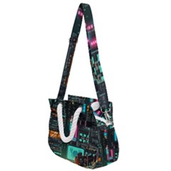 Video Game Pixel Art Rope Handles Shoulder Strap Bag by Sarkoni