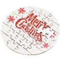 Merry Christmas Wooden Puzzle Round View2