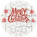 Merry Christmas Wooden Puzzle Round View1