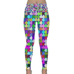 Texture Colorful Abstract Pattern Lightweight Velour Classic Yoga Leggings by Grandong