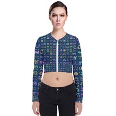 Procedural Generation Digital Art Pattern Long Sleeve Zip Up Bomber Jacket by Grandong