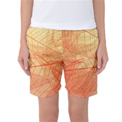 Abstract Texture Of Colorful Bright Pattern Transparent Leaves Orange And Yellow Color Women s Basketball Shorts by Grandong