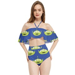 Alien Pattern Halter Flowy Bikini Set  by Ndabl3x