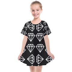 Black Diamond Pattern Kids  Smock Dress by Ndabl3x