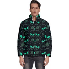 Alien Green Black Pattern Men s Puffer Bubble Jacket Coat by Ndabl3x