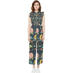 Alien Rocket Space Aesthetic Women s Frill Top Chiffon Jumpsuit by Ndabl3x