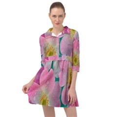 Pink Neon Flowers, Flower Mini Skater Shirt Dress by nateshop