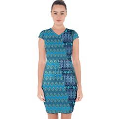 Aztec, Batik Capsleeve Drawstring Dress  by nateshop