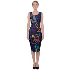 Inspired By The Colours And Shapes Sleeveless Pencil Dress by nateshop