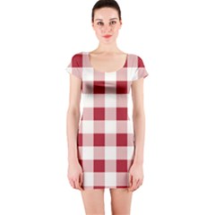 Gingham - 4096x4096px - 300dpi14 Short Sleeve Bodycon Dress by EvgeniaEsenina