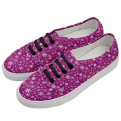 Purple Christmas Pattern Women s Classic Low Top Sneakers by Grandong