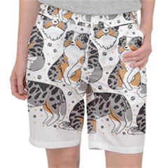Australian Shepherd Dog T- Shirt Australian Shepherd Dog Illustration T- Shirt Women s Pocket Shorts by hizuto
