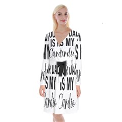 Your Dad Is My Cardio T- Shirt Your Dad Is My Cardio T- Shirt Yoga Reflexion Pose T- Shirtyoga Reflexion Pose T- Shirt Long Sleeve Velvet Front Wrap Dress by hizuto