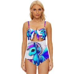 Pinkie Pie  Knot Front One-piece Swimsuit by Internationalstore