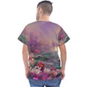 Abstract Flowers  Men s V-Neck Scrub Top View2