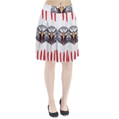 Usa Soccer T- Shirt U S A Patriotic American Flag Soccer Ball Football T- Shirt (1) Pleated Skirt by ZUXUMI