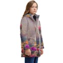 Floral Blossoms  Kids  Hooded Longline Puffer Jacket View2