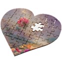 Floral Blossoms  Wooden Puzzle Heart View2