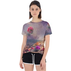 Floral Blossoms  Open Back Sport T-shirt by Internationalstore