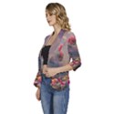 Floral Blossoms  Women s 3/4 Sleeve Ruffle Edge Open Front Jacket View2