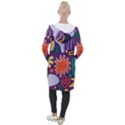 Colorful Shapes On A Purple Background Hooded Pocket Cardigan View2