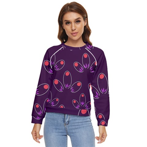 Petal Dot Seamless Pattern Women s Long Sleeve Raglan T-shirt by Pakjumat