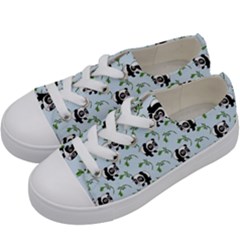 Animal Panda Bamboo Seamless Pattern Kids  Low Top Canvas Sneakers by Pakjumat