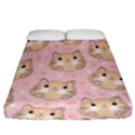 Cat Pattern Pink Cartoon Fitted Sheet (California King Size) View1