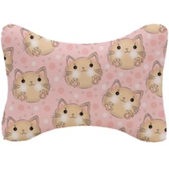 Cat Pattern Pink Cartoon Seat Head Rest Cushion by Pakjumat