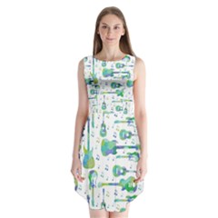 Guitars Music Notes Seamless Pattern Sleeveless Chiffon Dress   by Pakjumat