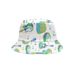 Guitars Music Notes Seamless Pattern Bucket Hat (kids) by Pakjumat