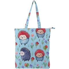 Hedgehogs Animal Double Zip Up Tote Bag by Pakjumat