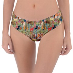 Animal Forest Pattern Reversible Classic Bikini Bottoms by Pakjumat