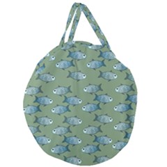 Fishes Pattern Background Giant Round Zipper Tote by Pakjumat