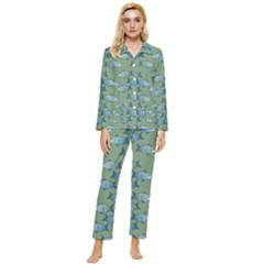 Fishes Pattern Background Womens  Long Sleeve Velvet Pocket Pajamas Set by Pakjumat