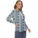 Fishes Pattern Background Theme Zip Up Long Sleeve Blouse View3