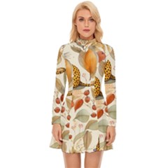 Fur Big Cat Spots Zoo Fast Hunter Long Sleeve Velour Longline Dress by Pakjumat