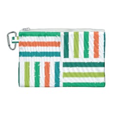 Striped Colorful Pattern Graphic Canvas Cosmetic Bag (large) by Pakjumat