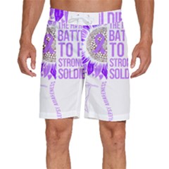 Epilepsy Awareness T- Shirt Epilepsy Awareness Sunflower God Give The Hardest Battles T- Shirt Men s Beach Shorts by ZUXUMI