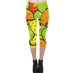 Fruit Food Wallpaper Capri Leggings  by Dutashop