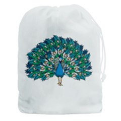 Peacock T-shirtwhite Look Calm Peacock 10 T-shirt Drawstring Pouch (3xl) by EnriqueJohnson