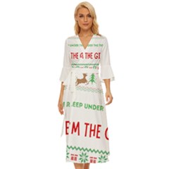 Funny Christmas Sweater T- Shirt Might As Well Sleep Under The Christmas Tree T- Shirt Midsummer Wrap Dress by ZUXUMI