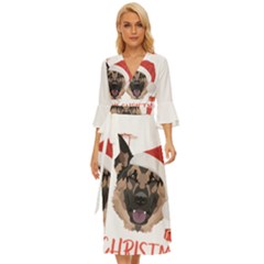 German Shepherd T- Shirt German Shepherd Merry Christmas T- Shirt (4) Midsummer Wrap Dress by ZUXUMI