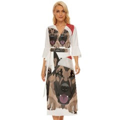 German Shepherd T- Shirt German Shepherd Merry Christmas T- Shirt (6) Midsummer Wrap Dress by ZUXUMI